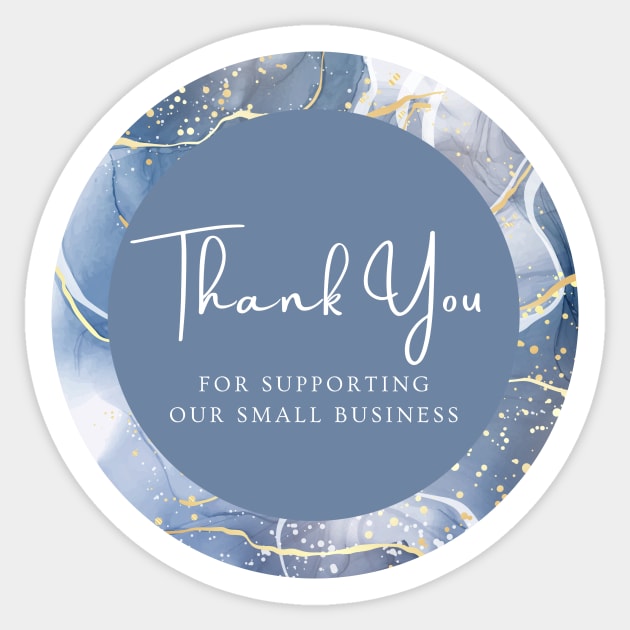 Thank You for supporting our small business Sticker - Golden Navy Sticker by LD-LailaDesign